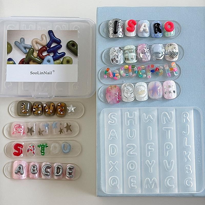 Resin Art Template - Silicone Alphabet Nail Art Mold Non