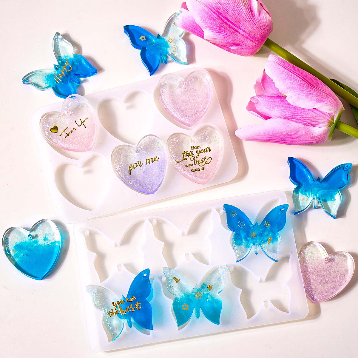 Resin Art Mold - Six-hole with Holes Earring Silicone Mold