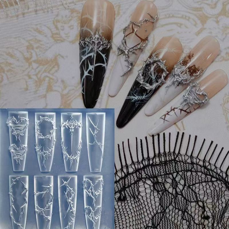 Resin Art Template - 3D thorns Nail Design Silicone Molds