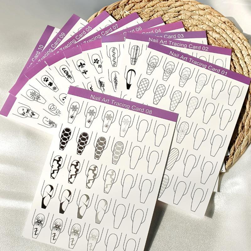 10pcs Nail Art Lines Practice  - Resin Art Learning review and price