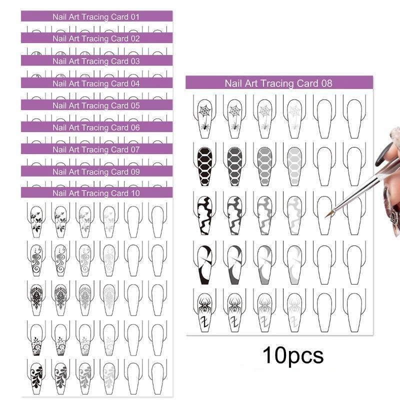 10pcs Nail Art Lines Practice  - Resin Art Learning review and price