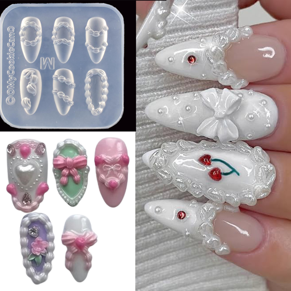 1pc 3D French Cream Nail Art S - Resin Art Template review and price
