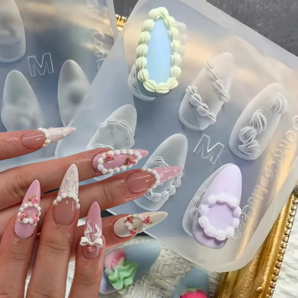 1pc 3D French Cream Nail Art S - Resin Art Template review and price