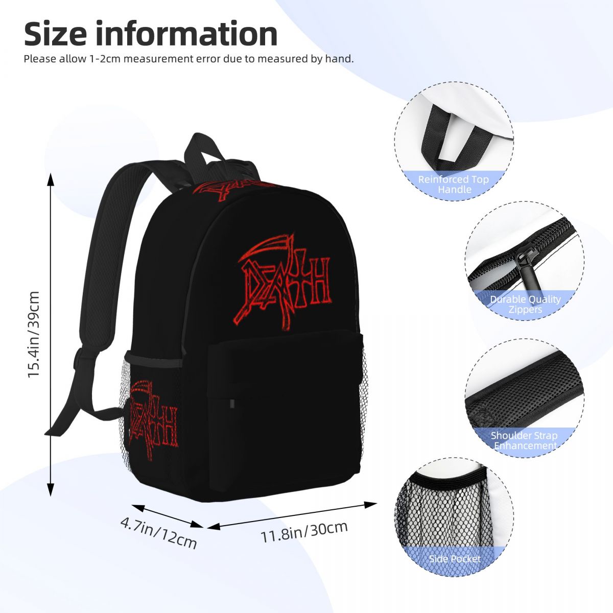 Death Band Logo Backpack Stude - Resin Art Logo review and price