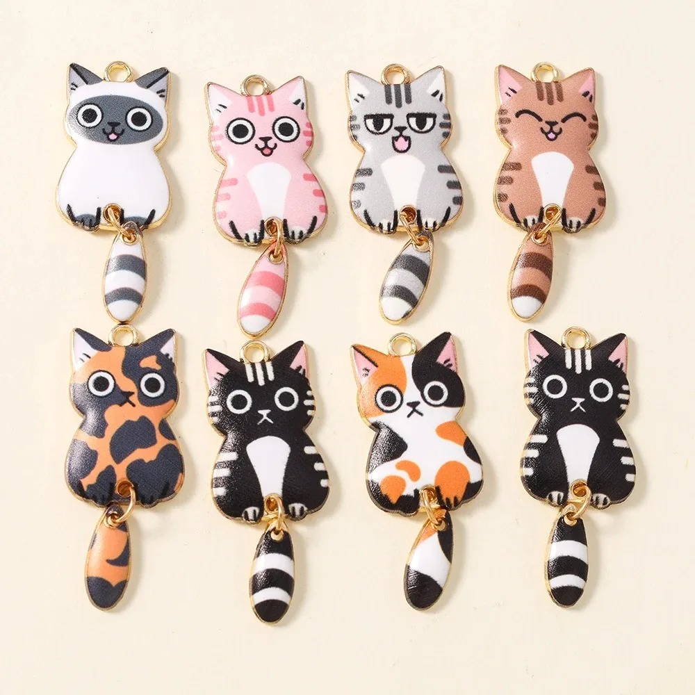 10Pcs 16×39mm Cute Cartoon Cat - Resin Art Products review and price