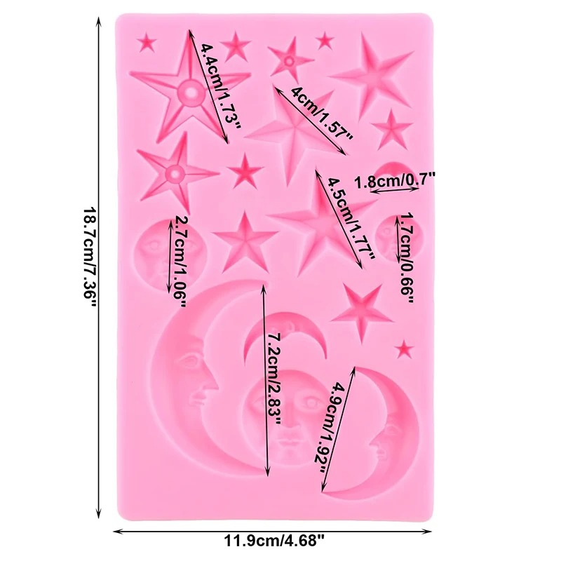 Sun Face Moon Stars Polymer Cl - Resin Art Mold review and price