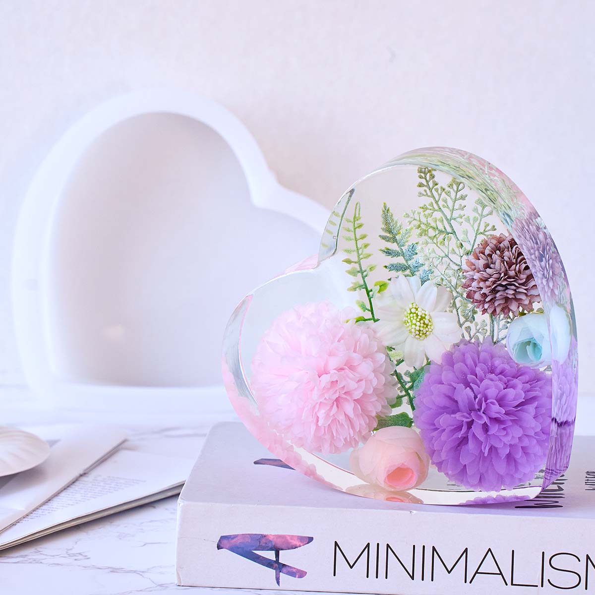Heart Hexagon Ornament Bookend - Resin Art Mold review and price