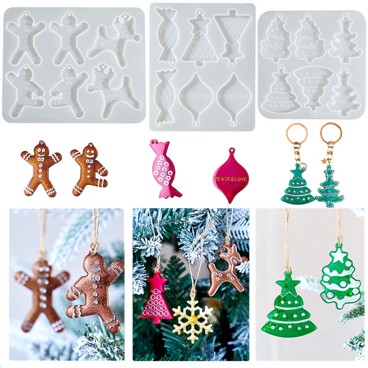 Christmas Series Earrings Pend - Resin Art Mold review and price