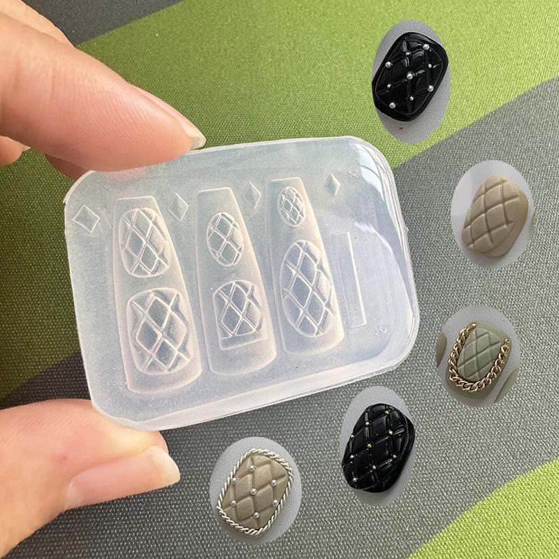 Silicone Nails Mold Plaid Bow  - Resin Art Template review and price
