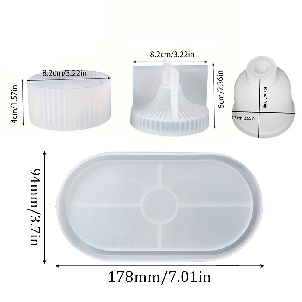 4pcs Silicone Molds Oval Tray  - Resin Art Mold review and price