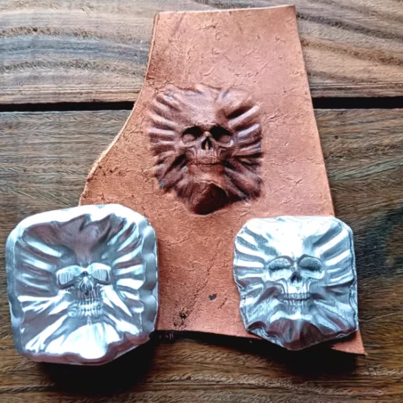 3D Mini Skull Head Leather Sta - Resin Art Logo review and price
