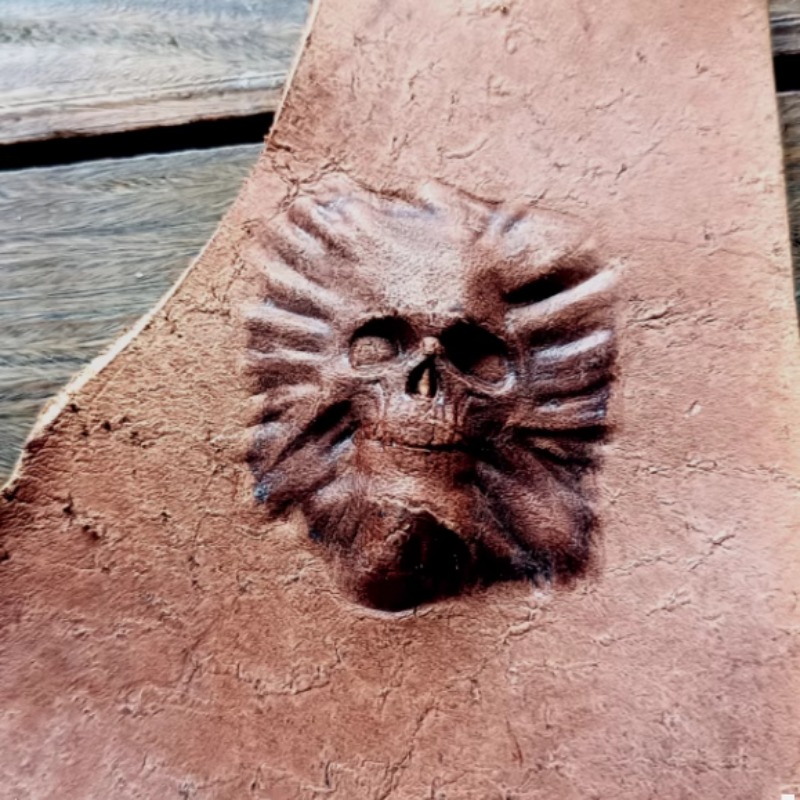 3D Mini Skull Head Leather Sta - Resin Art Logo review and price