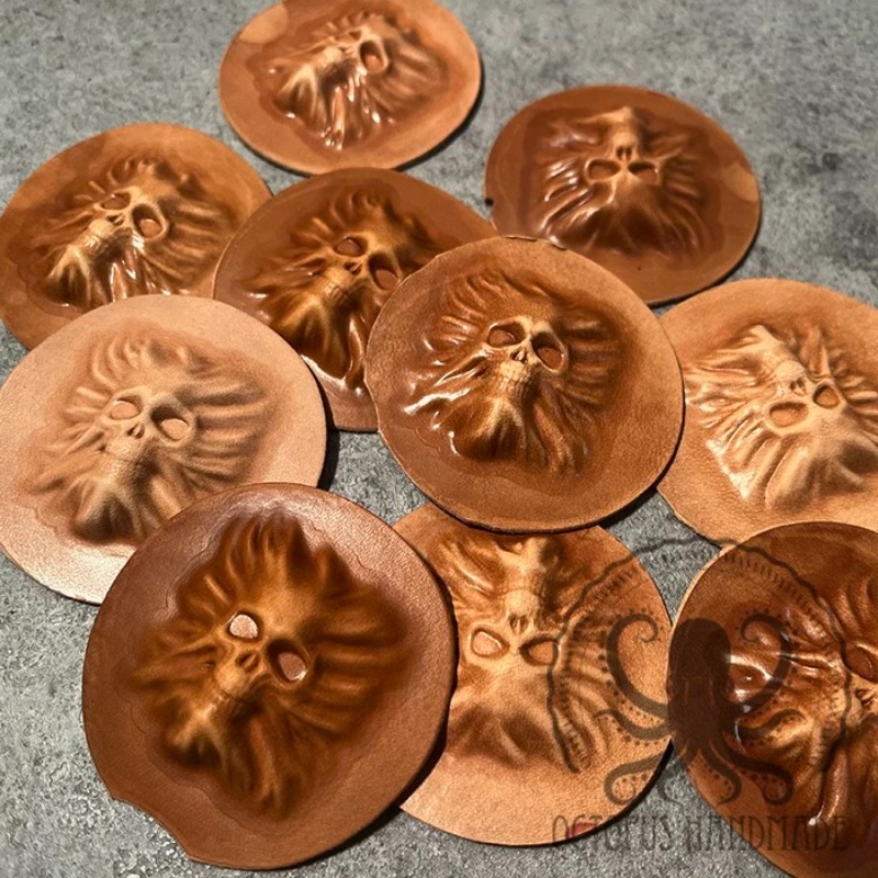 3D Mini Skull Head Leather Sta - Resin Art Logo review and price
