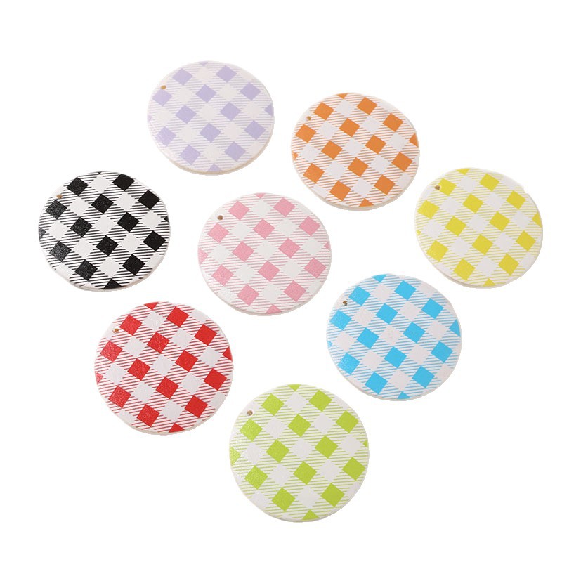 50PCS Fresh Art Plaid Circular - Resin Art Letter Keychain review and price