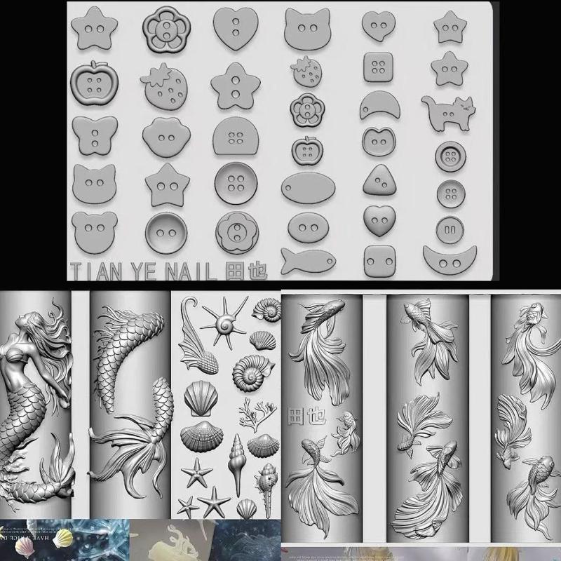 3D Soft Silicone Nail Ocean Me - Resin Art Template review and price
