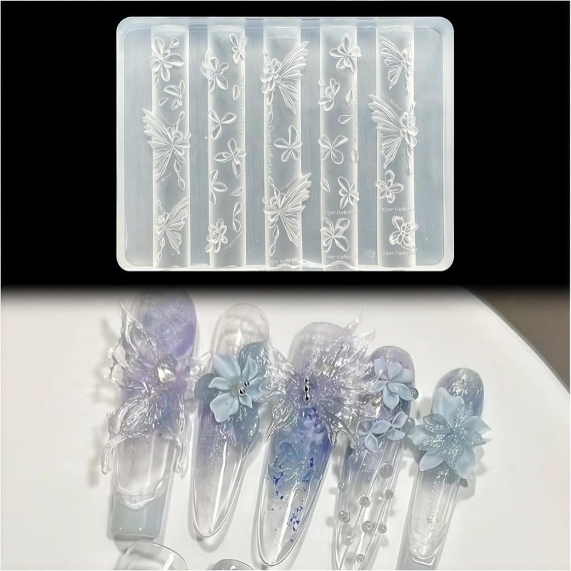 3D Butterfly Flower Gel Nail A - Resin Art Template review and price