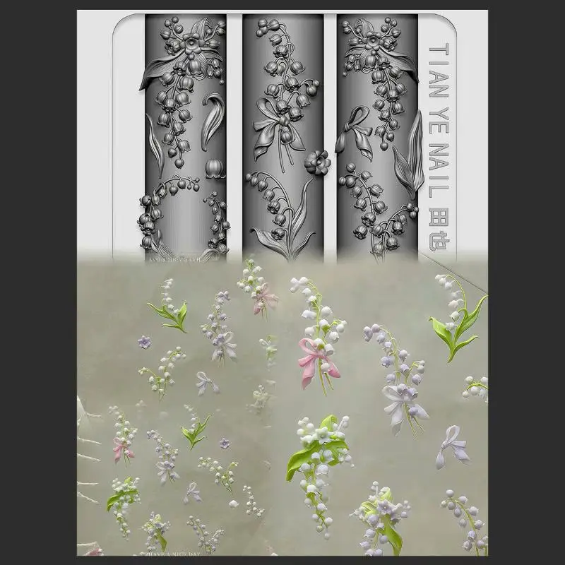 Flowers Series 3D Curved Nail  - Resin Art Template review and price